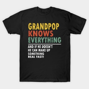 Mens Grandpop Knows Everything Father's Day Grandpop T-Shirt